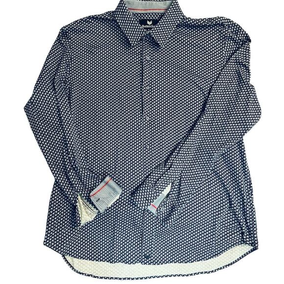 Buttercloth Mens Long Sleeve Shirt Geometric Design size 2X  Casual Comfort - Picture 5 of 6